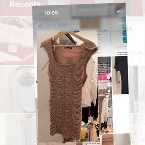 H&M nude beige ruched dress